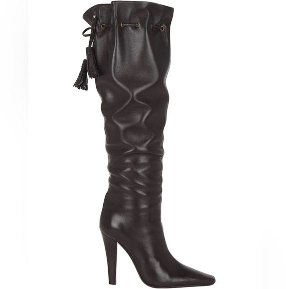 Saint Laurent Shoes - NEW! Saint Laurent Knee High Boot in Harris Eagle Brown
